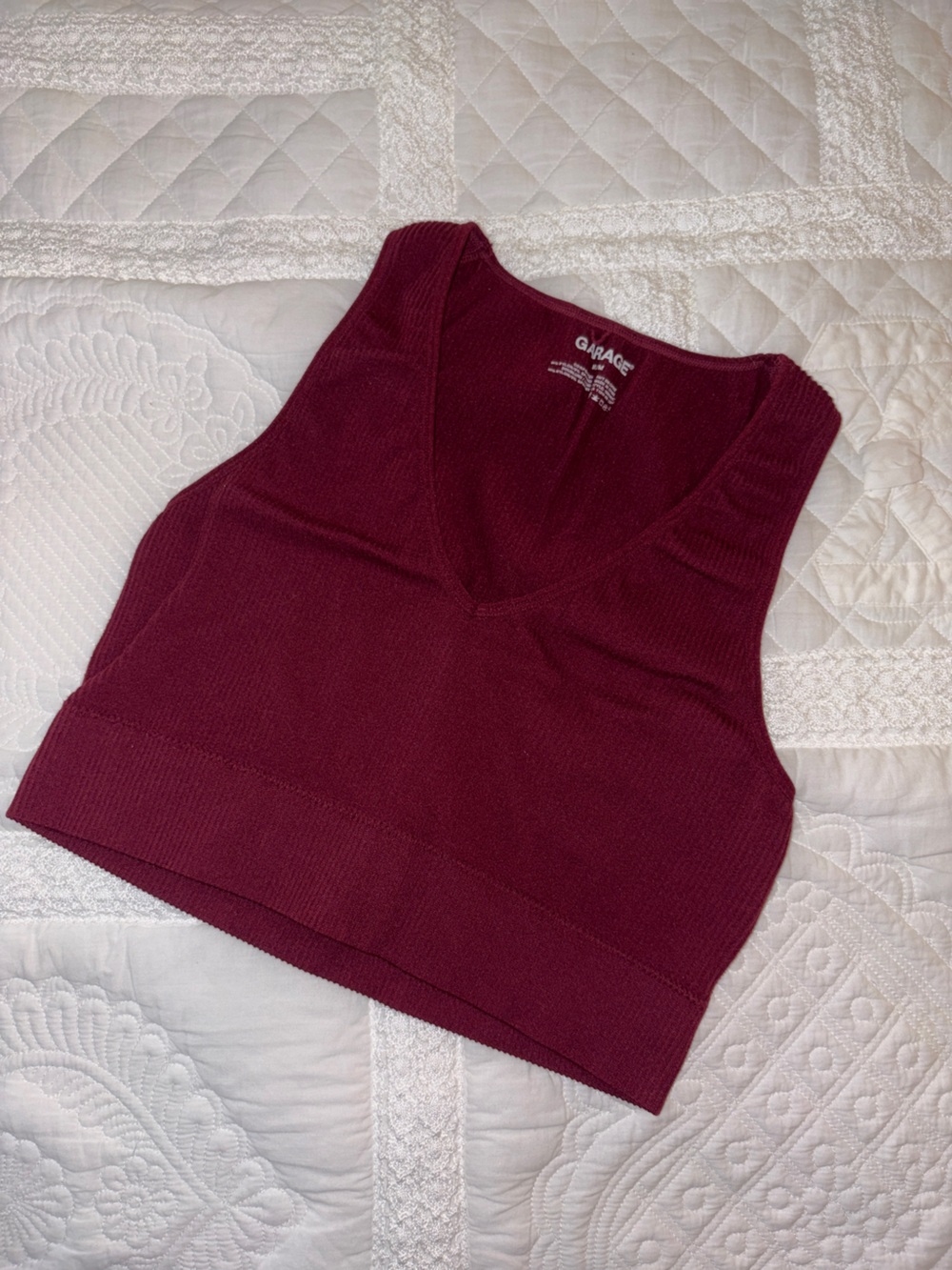 Garage Burgundy Cropped Tank Top